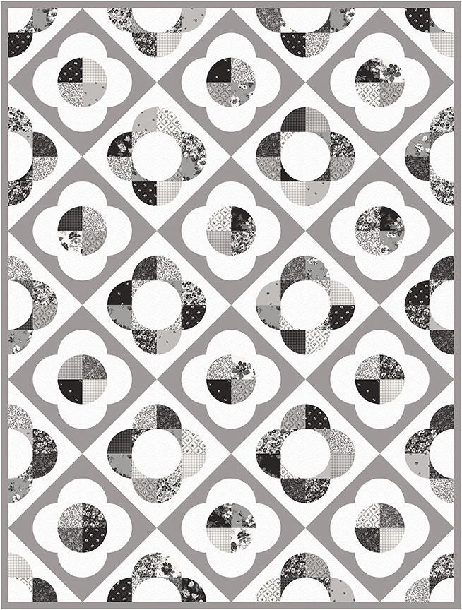 Ink & Ivory- Floral MAIN by RBD- C16910-IVORY- Riley Blake- Cotton Quilting Fabric- Lane to Grace