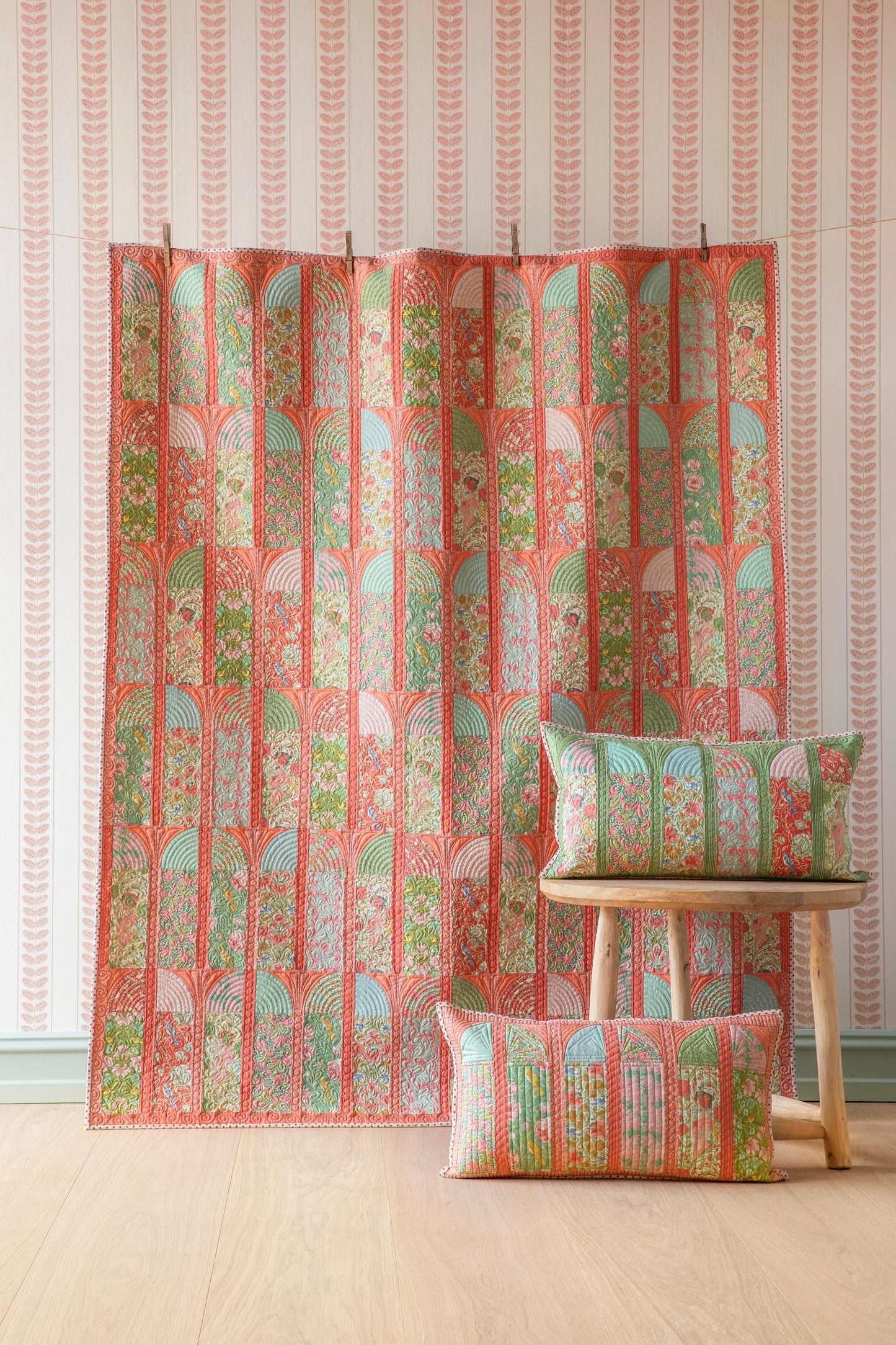 Songbird Collection- Ava- Tilda- 100660-Teal- Cotton Quilting Fabric- Lane to Grace