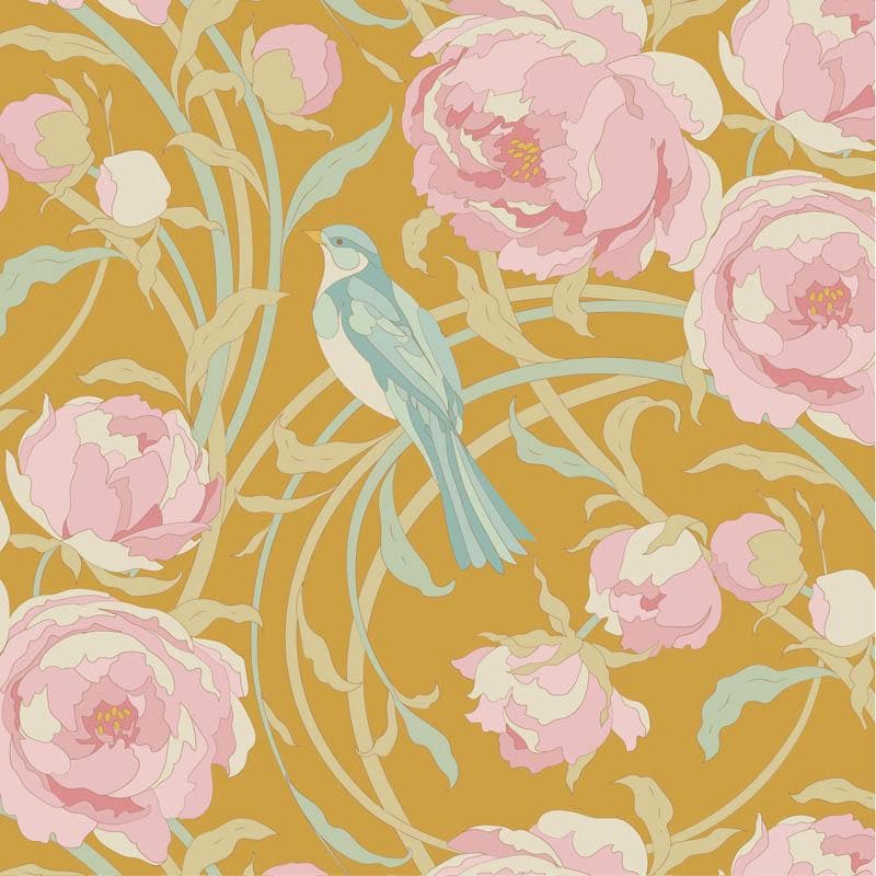 Songbird Collection- Cora- Tilda- 100657-Mustard- Cotton Quilting Fabric- Lane to Grace