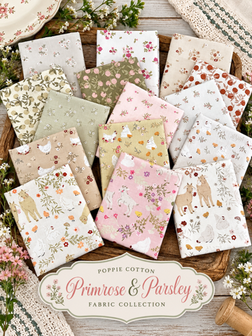 Primrose and Parsley- Fat Quarter Bundle (15pc)- Poppie Cotton