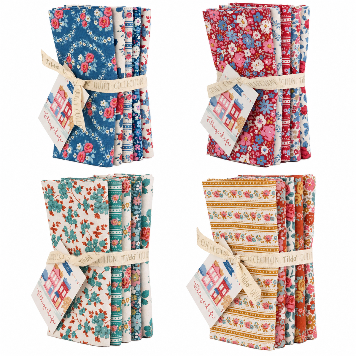 Village Life- Tilda- FQ Bundle (5 PC)- Four Color Options