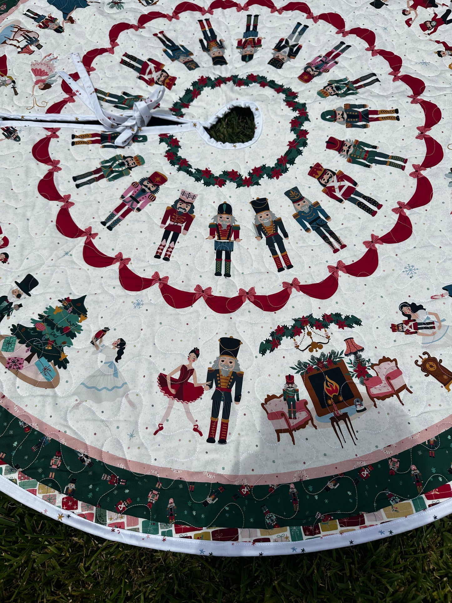 Nutcracker Quilted Christmas Tree Skirt
