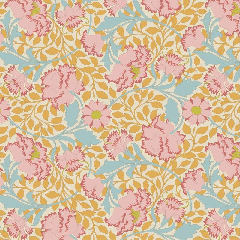 Songbird Collection- Flora- Tilda- 100658-Mustard- Cotton Quilting Fabric- Lane to Grace