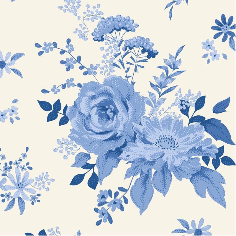 Something Blue- Tilda- 100667- Wildgarden- Blue - Cotton Quilting Fabric- Lane to Grace- Ships June 2026