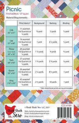 Picnic by Cluck Cluck Sew- Fat Quarter Friendly-Paper Pattern- CCS199- Lane to Grace