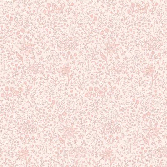 Sweet Cotton Tales-Bunny Meadows by Cayla Naylor- C17313-Pink- Riley Blake- Cotton Quilting Fabric- Lane to Grace