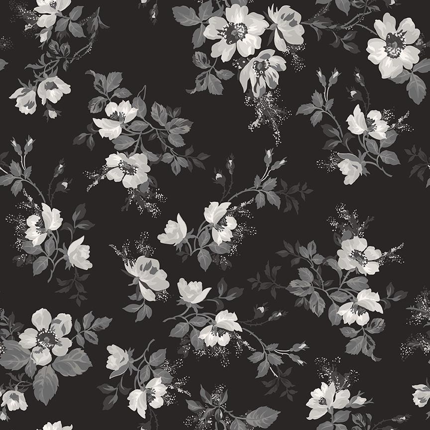 Ink & Ivory- Floral MAIN by RBD- C16910-INK- Riley Blake- Cotton Quilting Fabric- Lane to Grace