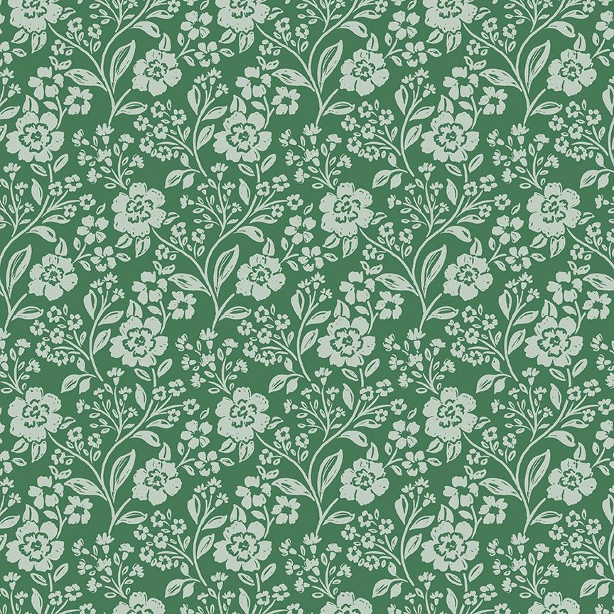 Sweet Cotton Tales-Trailing Blossoms by Cayla Naylor-C17311-GREEN- Riley Blake- Cotton Quilting Fabric- Lane to Grace