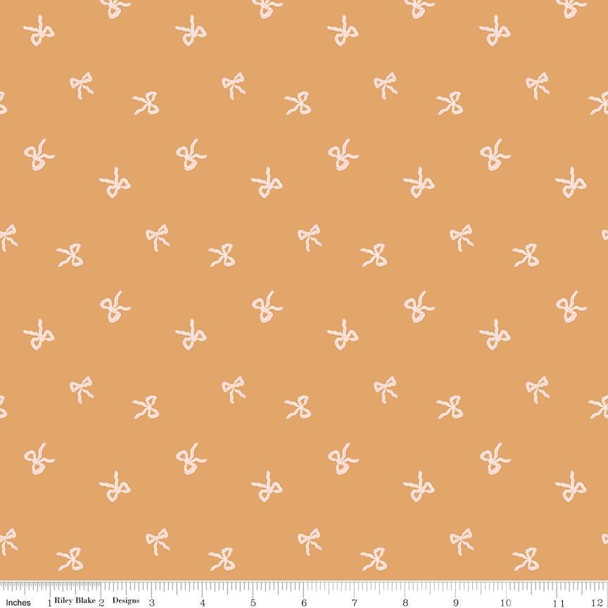 Sweet Cotton Tales- Twirls & Ties by Cayla Naylor- C17314-APRICOT- Riley Blake- Cotton Quilting Fabric- Lane to Grace