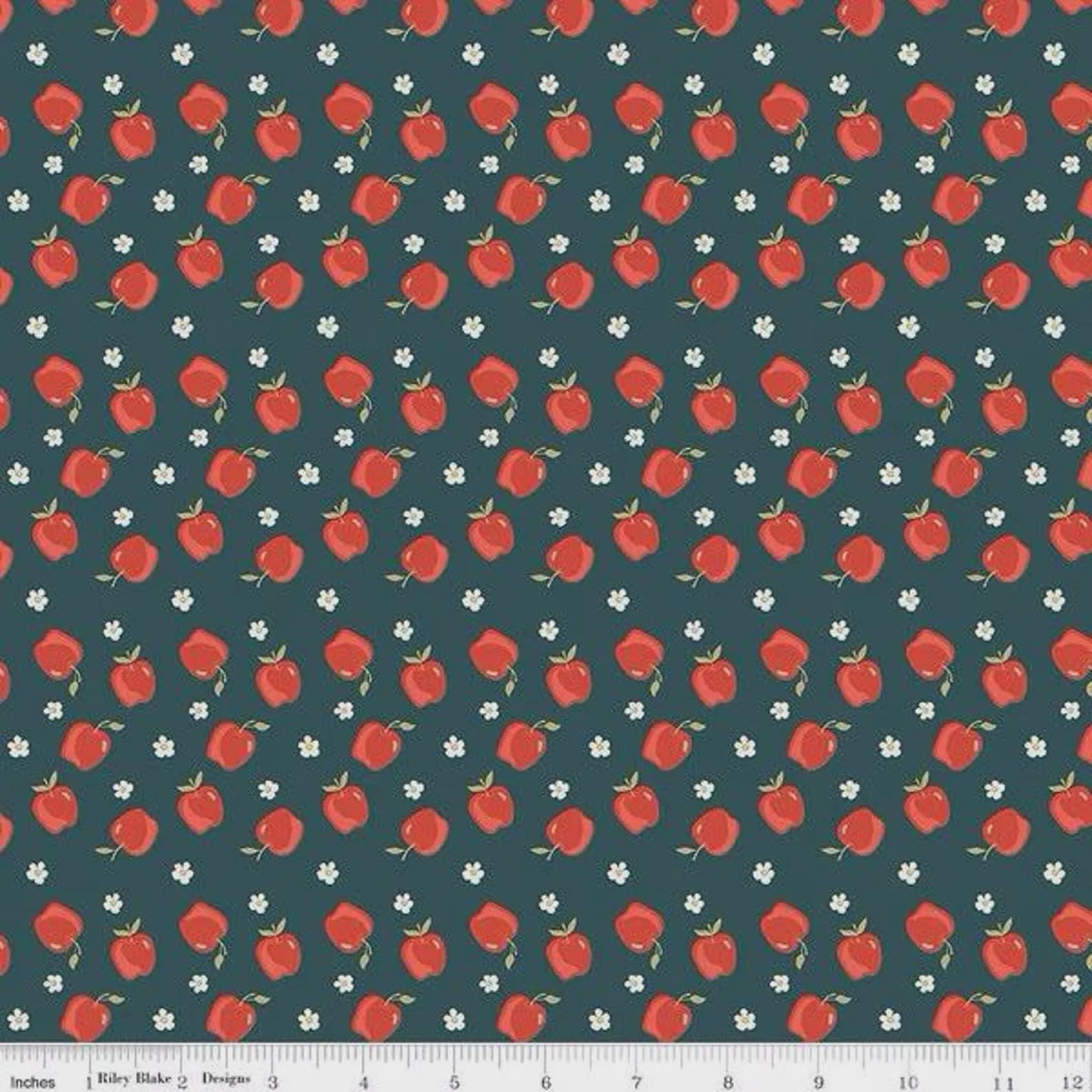 Vintage Charm- Apples by Dani Mogstad- C15273-MIDNIGHT- Riley Blake-Cotton Quilting Fabric- Lane to Grace