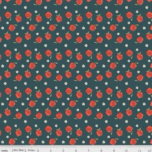 Vintage Charm- Apples by Dani Mogstad- C15273-MIDNIGHT- Riley Blake-Cotton Quilting Fabric- Lane to Grace