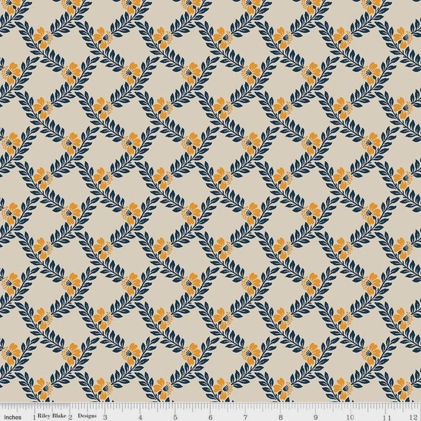 Cheddar at Twilight- Cream Vines by RBD- C15161-CREAM- Riley Blake-Cotton Quilting Fabric- Lane to Grace