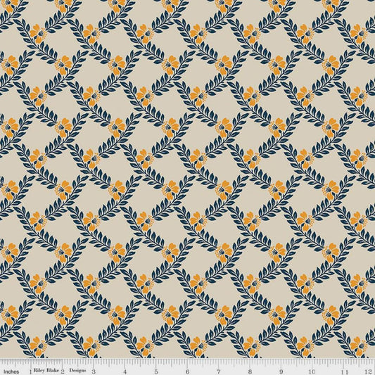 Cheddar at Twilight- Cream Vines by RBD- C15161-CREAM- Riley Blake-Cotton Quilting Fabric- Lane to Grace