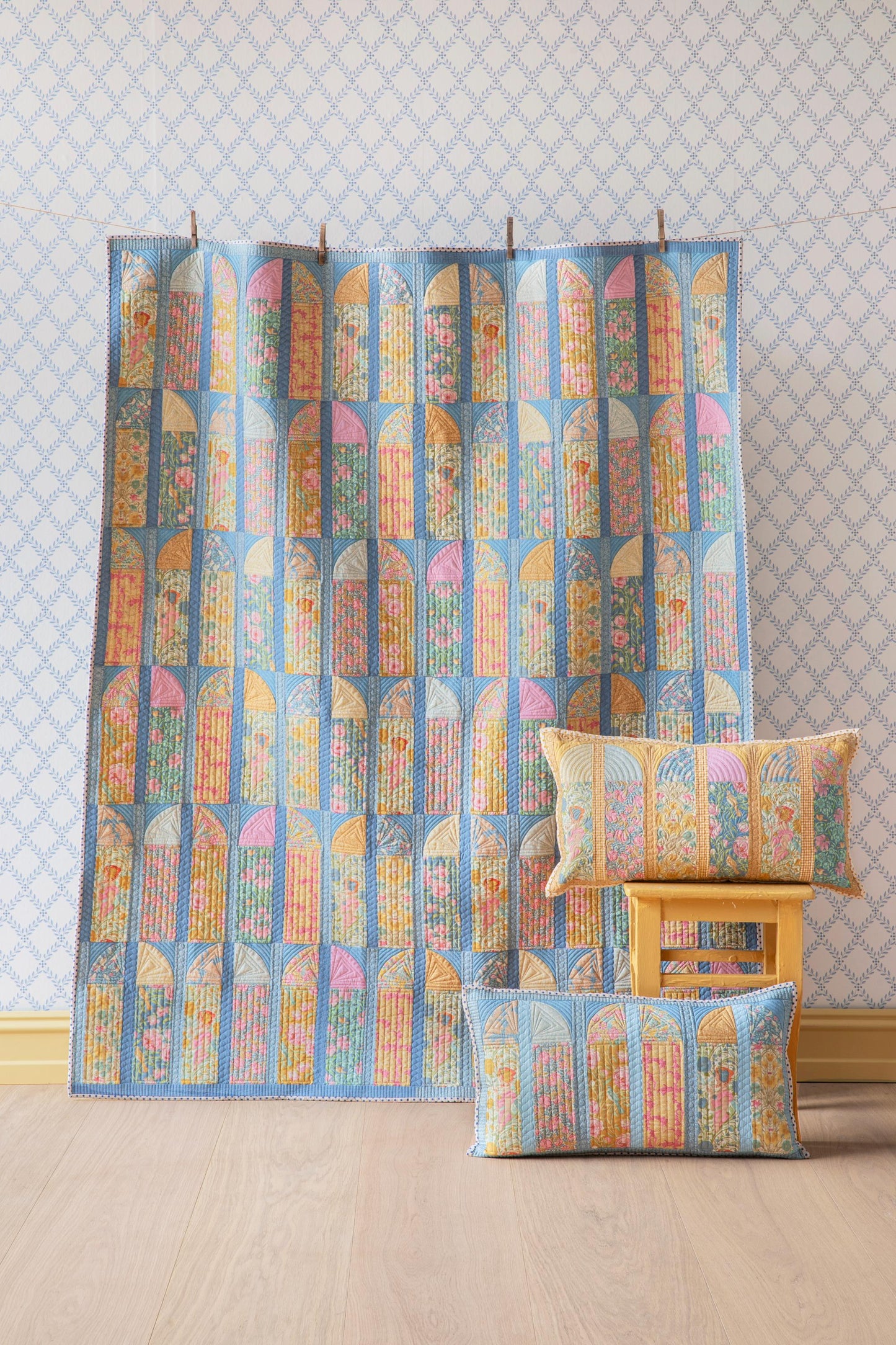Songbird Collection- Flora- Tilda- 100654-Blue- Cotton Quilting Fabric- Lane to Grace