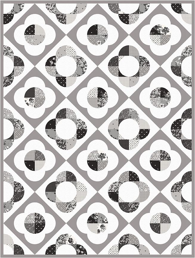 Ink & Ivory- Flower Trellis by RBD- C16912-GRAY- Riley Blake- Cotton Quilting Fabric- Lane to Grace