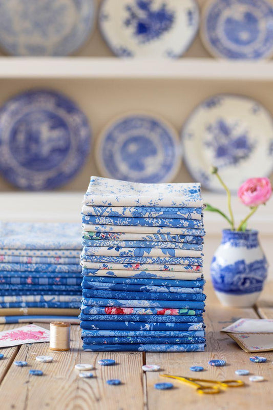 PRE-ORDER- Something Blue Collection FQ Bundle (20pc)- Tilda- Cotton Quilting Fabric- Lane to Grace- Ships June 2026