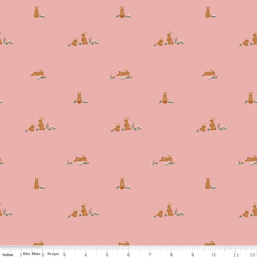 Sweet Cotton Tales- Flopsy Fields by Cayla Naylor-C17312-PINK- Riley Blake- Cotton Quilting Fabric- Lane to Grace