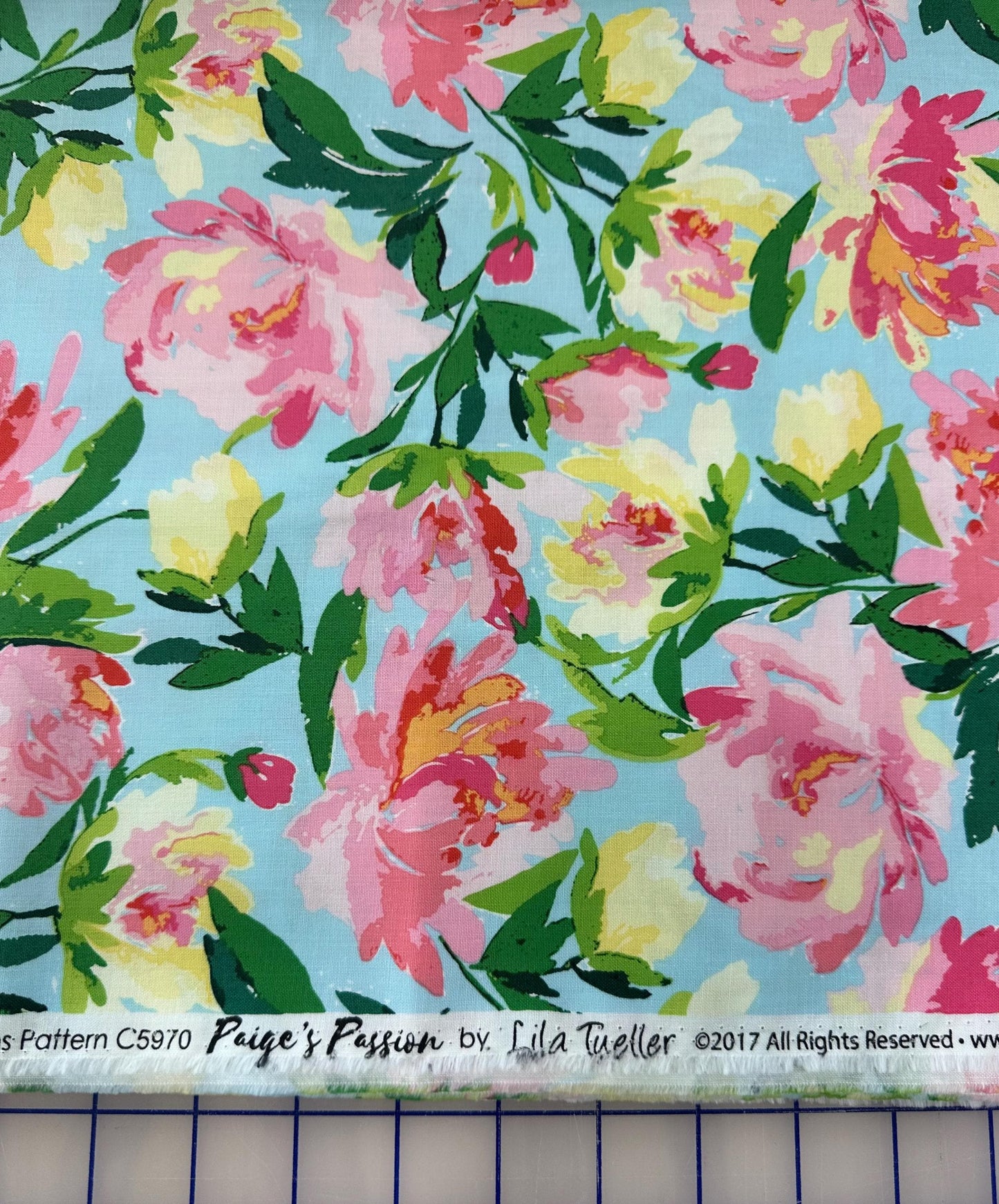 Paige's Passion by Lila Tueller- C5970-Blue- for Riley Blake-OOP-Quilting Cotton