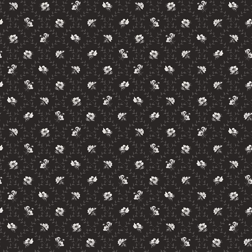 Ink & Ivory- Flower Trellis by RBD- C16912-INK- Riley Blake- Cotton Quilting Fabric- Lane to Grace