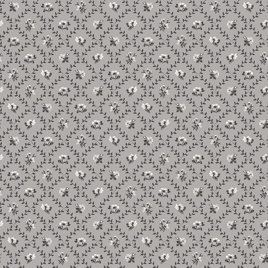 Ink & Ivory- Flower Trellis by RBD- C16912-GRAY- Riley Blake- Cotton Quilting Fabric- Lane to Grace