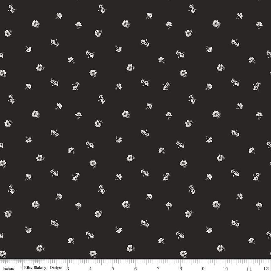 Ink & Ivory- Ink Ditsy by RBD- C16914-INK- Riley Blake- Cotton Quilting Fabric- Lane to Grace