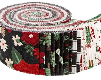 Evergreen Wishes Rolie Polie, Fabric Strips, Traci Reed Fabric, Christmas, Jelly Roll