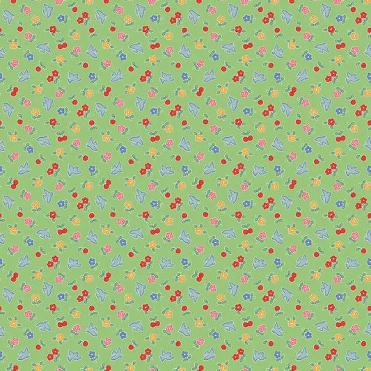 Bluebells and Buttercups- Poppie Cotton- BL26873- Cheery Bluebird- Mint