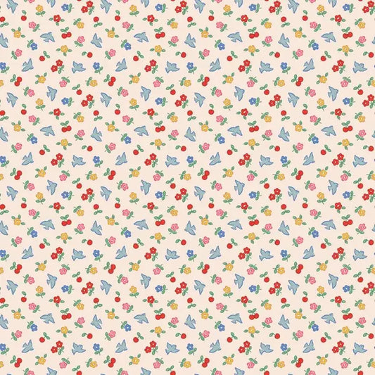 Bluebells and Buttercups- Poppie Cotton- BL26874- Cheery Bluebird- Sky