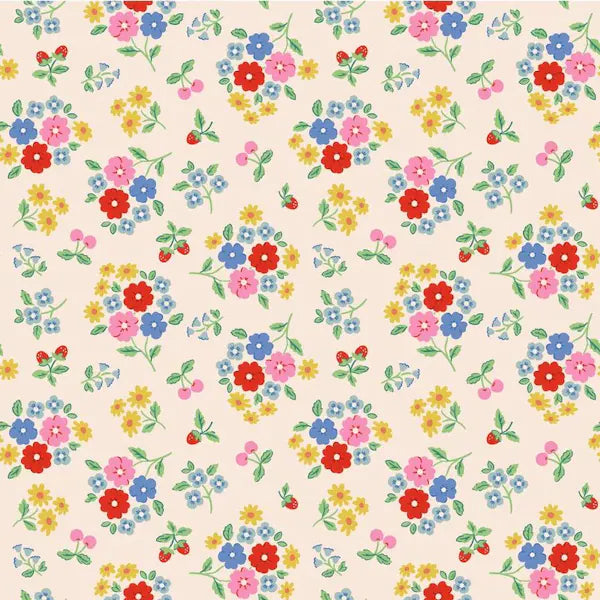 Bluebells and Buttercups- Poppie Cotton- BL26862- Bluebells & Buttercups White