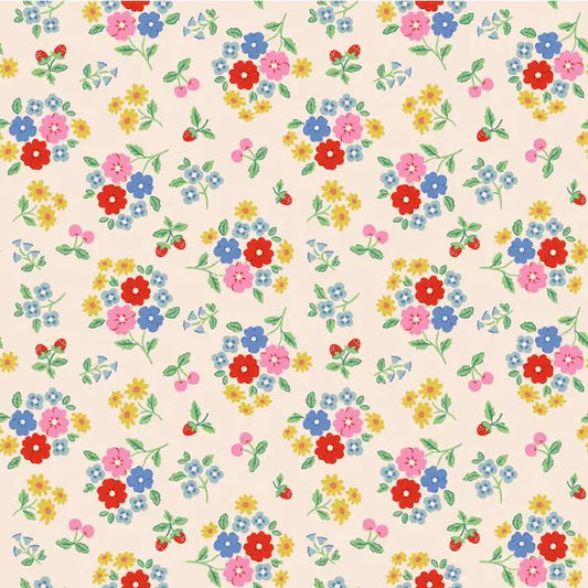 Bluebells and Buttercups- Poppie Cotton- BL26862- Bluebells & Buttercups White