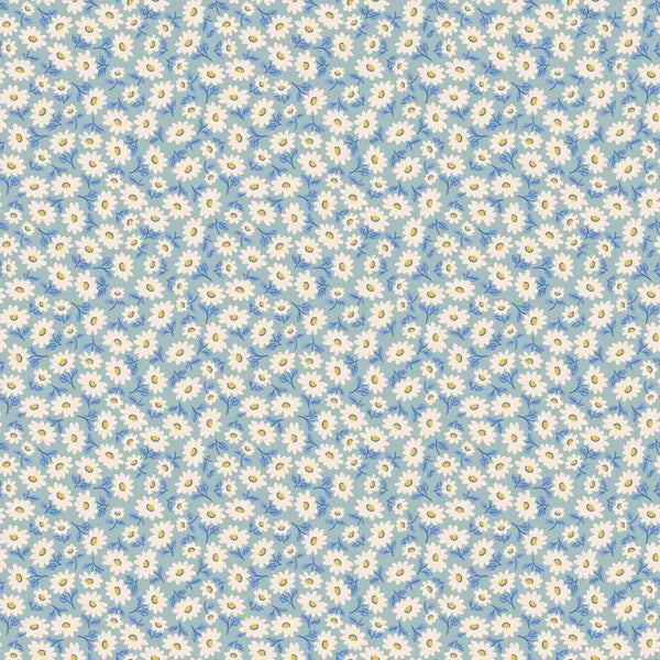 Bluebells and Buttercups- Poppie Cotton- BL26865- Sugar Daisy- Sky