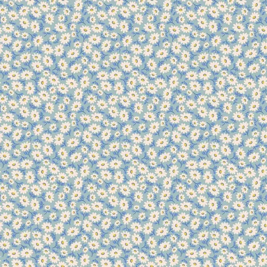Bluebells and Buttercups- Poppie Cotton- BL26865- Sugar Daisy- Sky