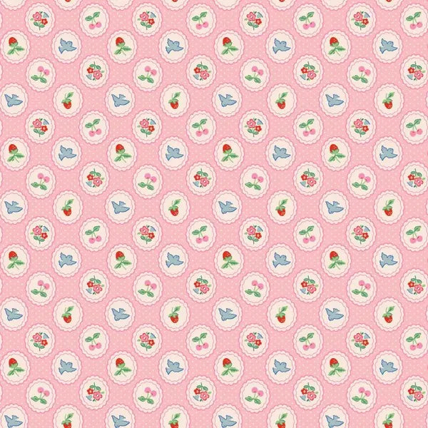 Bluebells and Buttercups- Poppie Cotton- BL26870- Chirp and Charm- Pink