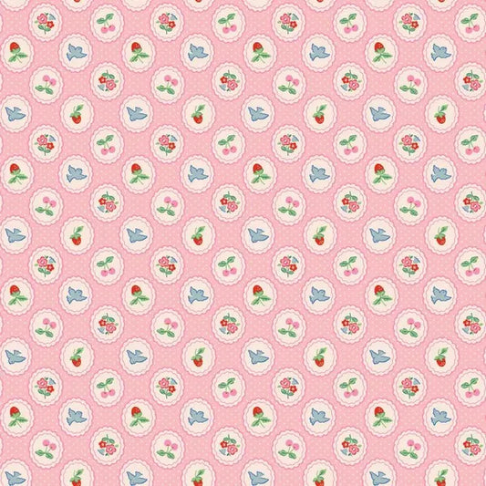 Bluebells and Buttercups- Poppie Cotton- BL26870- Chirp and Charm- Pink