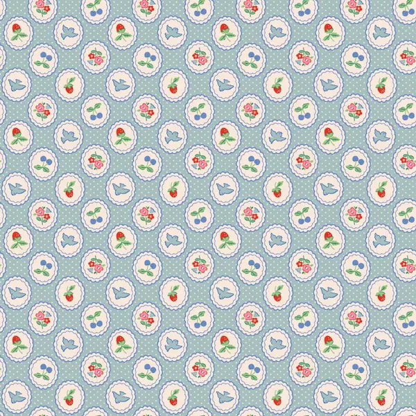 Bluebells and Buttercups- Poppie Cotton- BL26871- Chirp and Charm- Sky