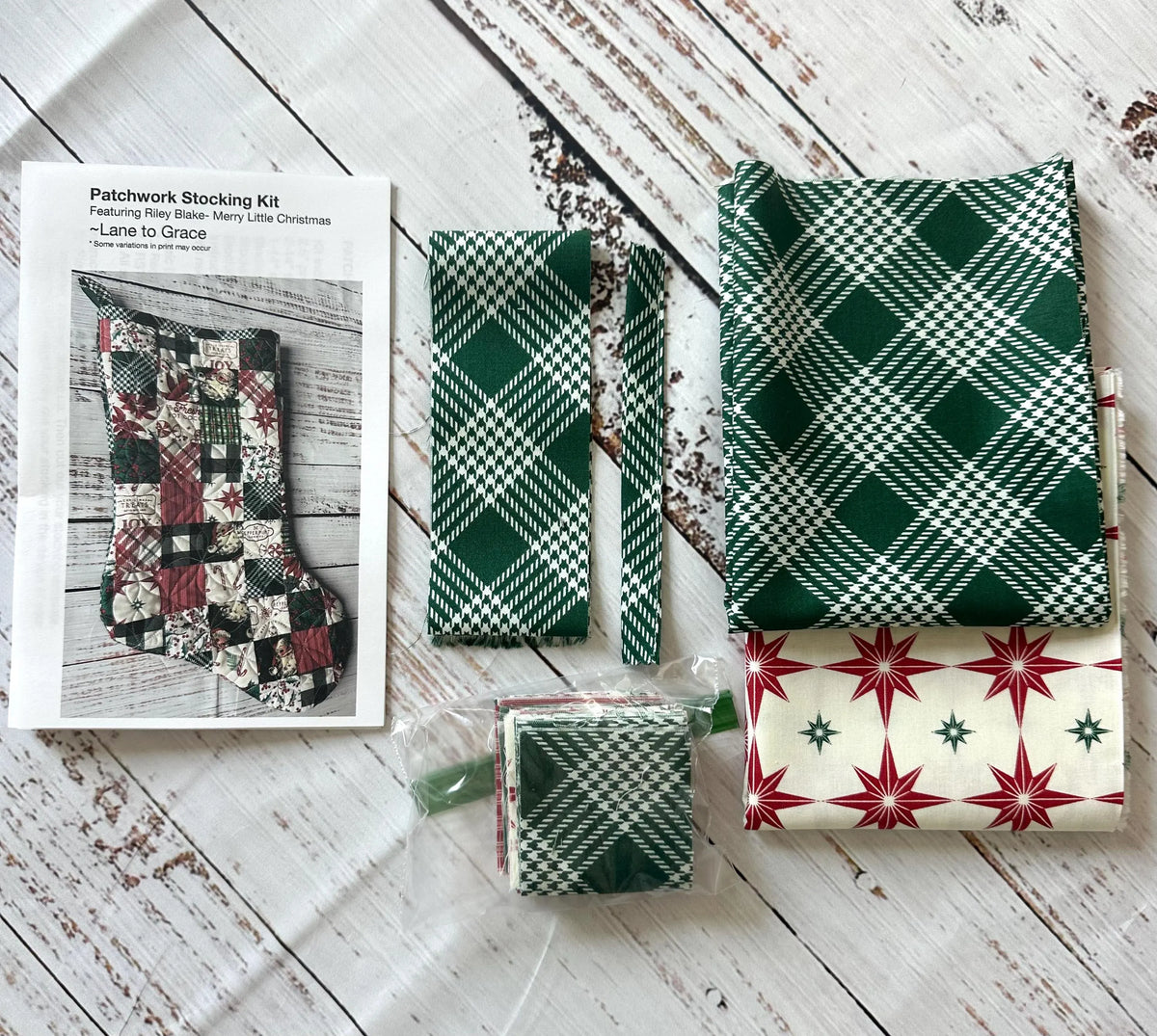 Patchwork Christmas Stocking Quilt Kit – Riley Blake, Merry Little Christmas