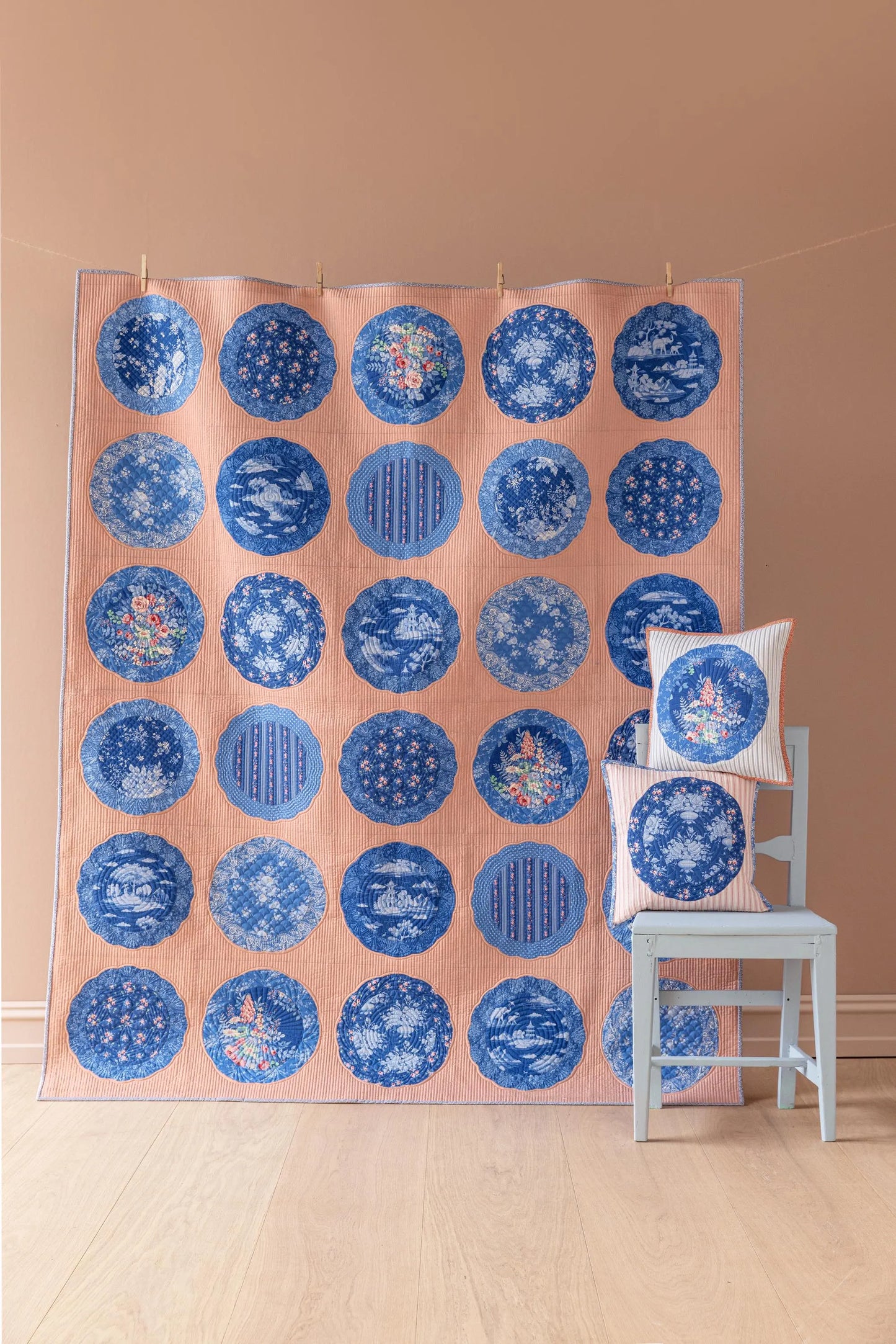 Something Blue Plates Quilt Kit- Dusty Peach- Tilda-