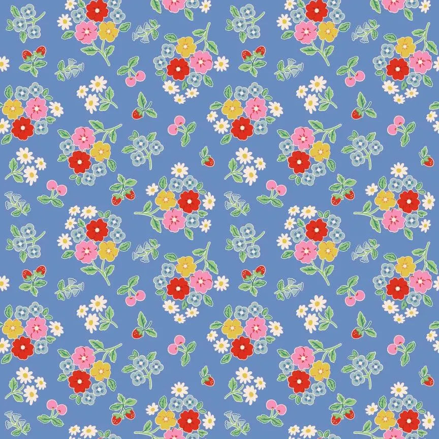 Bluebells and Buttercups- Poppie Cotton- BL26861- Bluebells & Buttercups Periwinkle