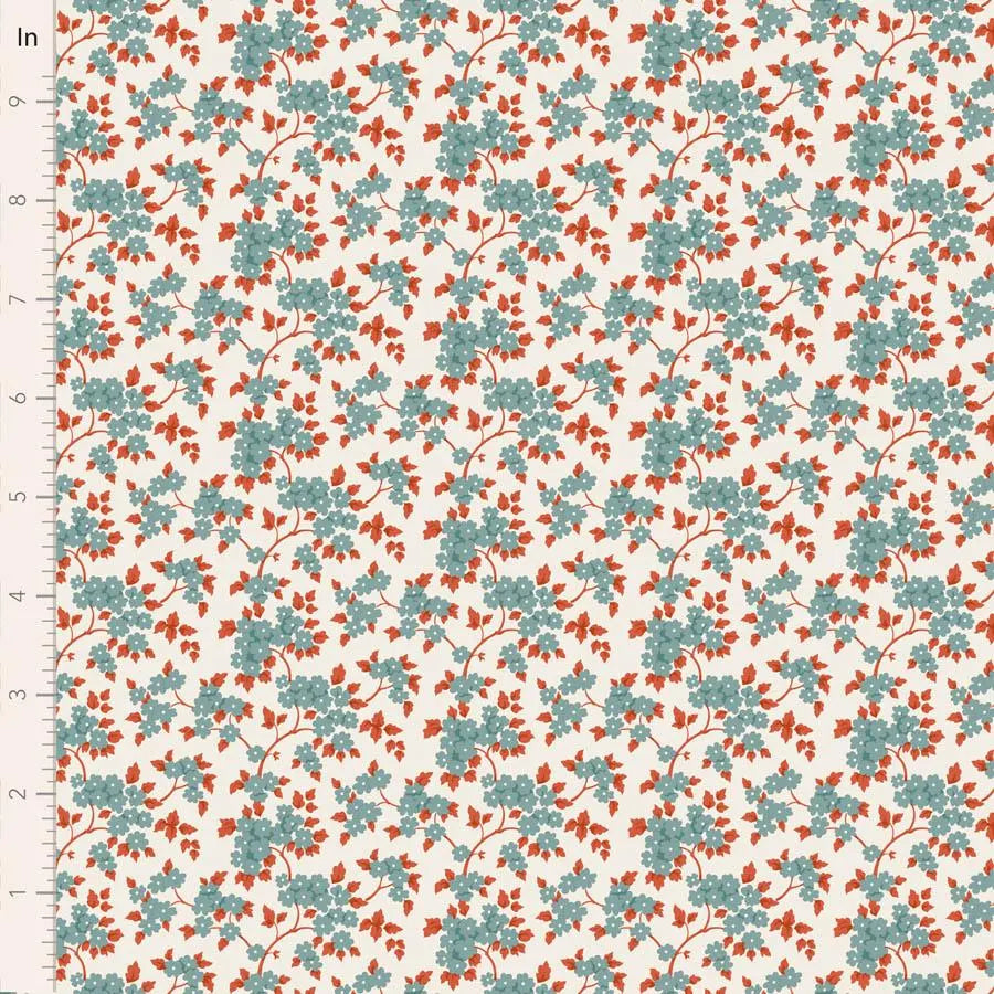 PREORDER Village Life- Ruth- Tilda- 100686- Teal- Cotton Quilting Fabric- Lane to Grace- Ships OCT 2026