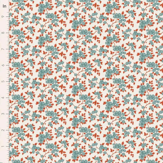 PREORDER Village Life- Ruth- Tilda- 100686- Teal- Cotton Quilting Fabric- Lane to Grace- Ships OCT 2026