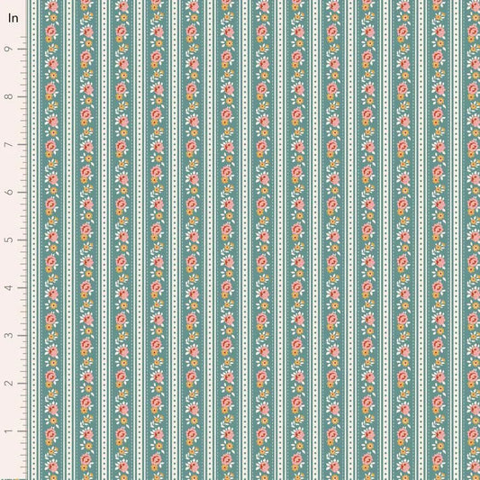 PREORDER Village Life- Agnes- Tilda- 100690- Teal- Cotton Quilting Fabric- Lane to Grace- Ships OCT 2026