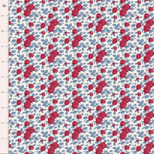 PREORDER Village Life- Margot- Tilda- 100694- Burgundy- Cotton Quilting Fabric- Lane to Grace- Ships OCT 2026