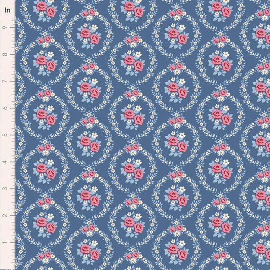 PREORDER Village Life- Mable- Tilda- 100697- Blue- Cotton Quilting Fabric- Lane to Grace- Ships OCT 2026