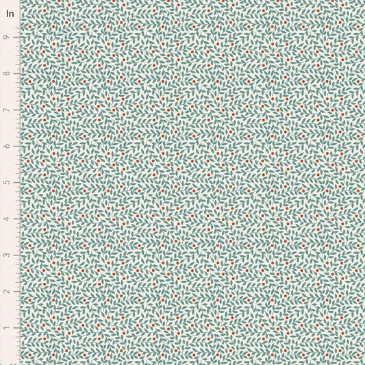 PREORDER Village Life Blenders- Lillian- Tilda- 110177- Teal- Cotton Quilting Fabric- Lane to Grace- Ships OCT 2026