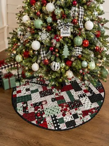 Handmade Quilted Christmas Tree Skirt - (50 inch)