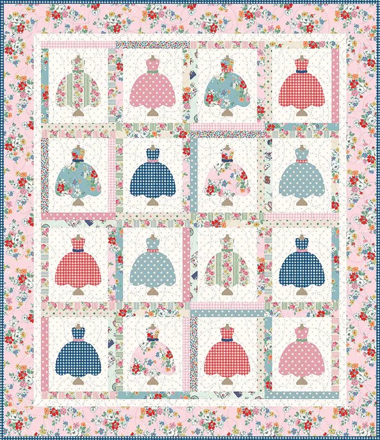 PRE-ORDER Pretty Dresses Quilt Kit featuring Cath Kidston® Signature Collection- by Riley Blake Designs