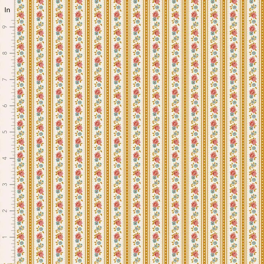PREORDER Village Life- Agnes- Tilda- 100683- Ochre- Cotton Quilting Fabric- Lane to Grace- Ships OCT 2026