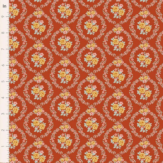PREORDER Village Life- Mable- Tilda- 100682- Rust- Cotton Quilting Fabric- Lane to Grace- Ships OCT 2026