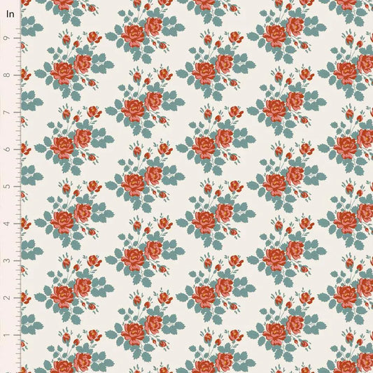 PREORDER Village Life- Myrtle- Tilda- 100688- Teal- Cotton Quilting Fabric- Lane to Grace- Ships OCT 2026