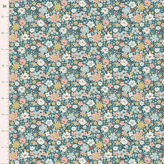 PREORDER Village Life- Esther- Tilda- 100689- Petrol- Cotton Quilting Fabric- Lane to Grace- Ships OCT 2026